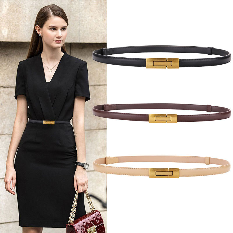 Off White Belt - Dünner Gürtel aus echtem Leder für