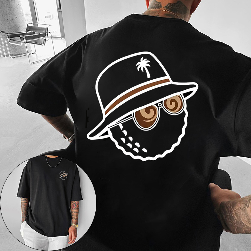 Streetwear Brand Clothing - Unisex Trendiges Grafik-T-Shirt mit Bucket-Hat- und