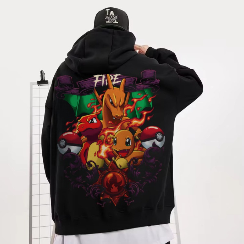 Streetwear Brand Y2K - Schwarzes, übergroßes 4XL Pok É Mon