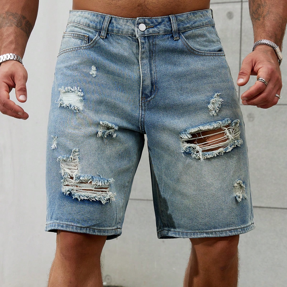 Streetwear Brand Clothing - New Fashion Herren zerrissen kurze Jeans