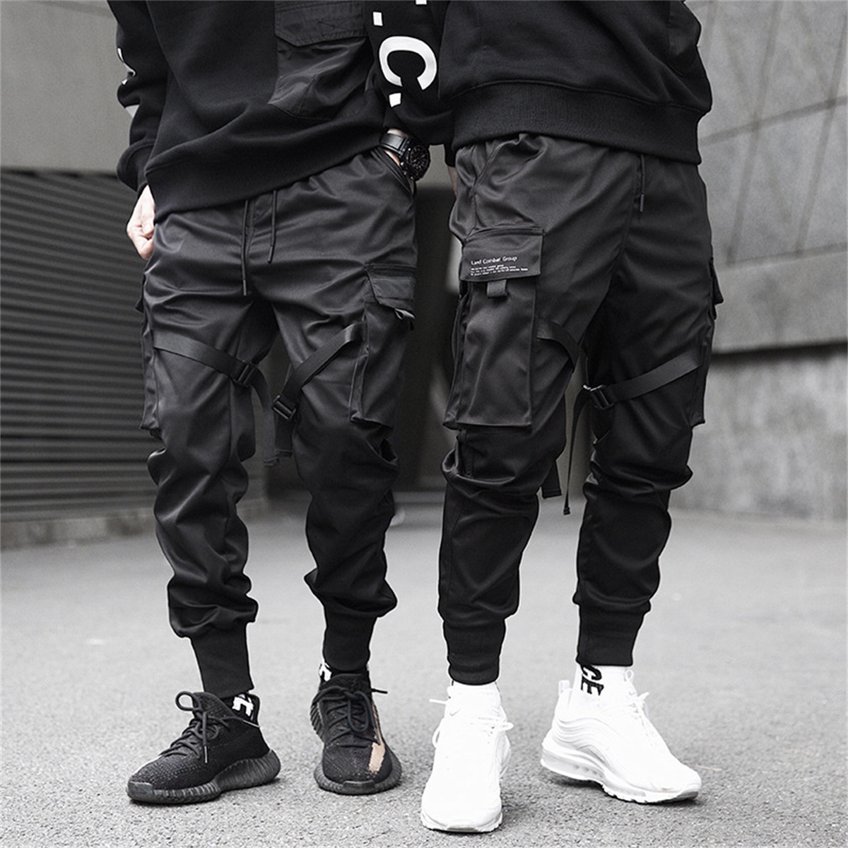 Streetwear Brand Clothing - Schwarz Hip Hop Cargo Hosen Sommer