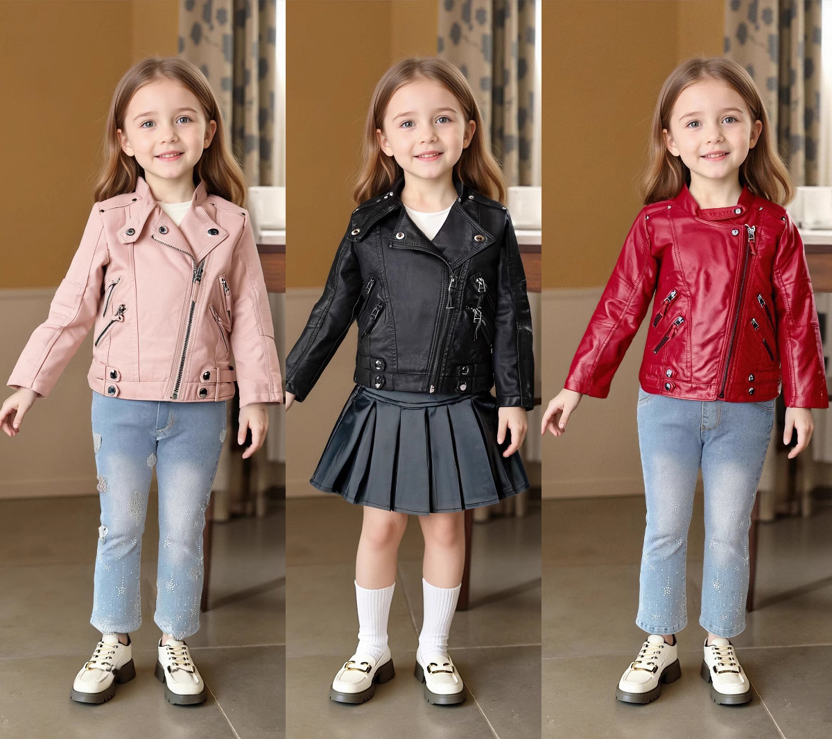 Streetwear Girl Brand - 2-12Y Mädchen Weihnachten Rosa Rot Motorrad