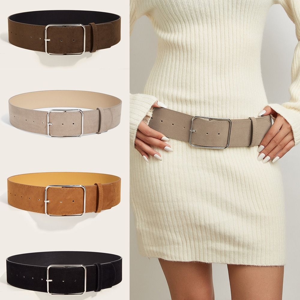 Off White Belt - Maillard Styles Wildleder Breiter Gürtel Trendiges