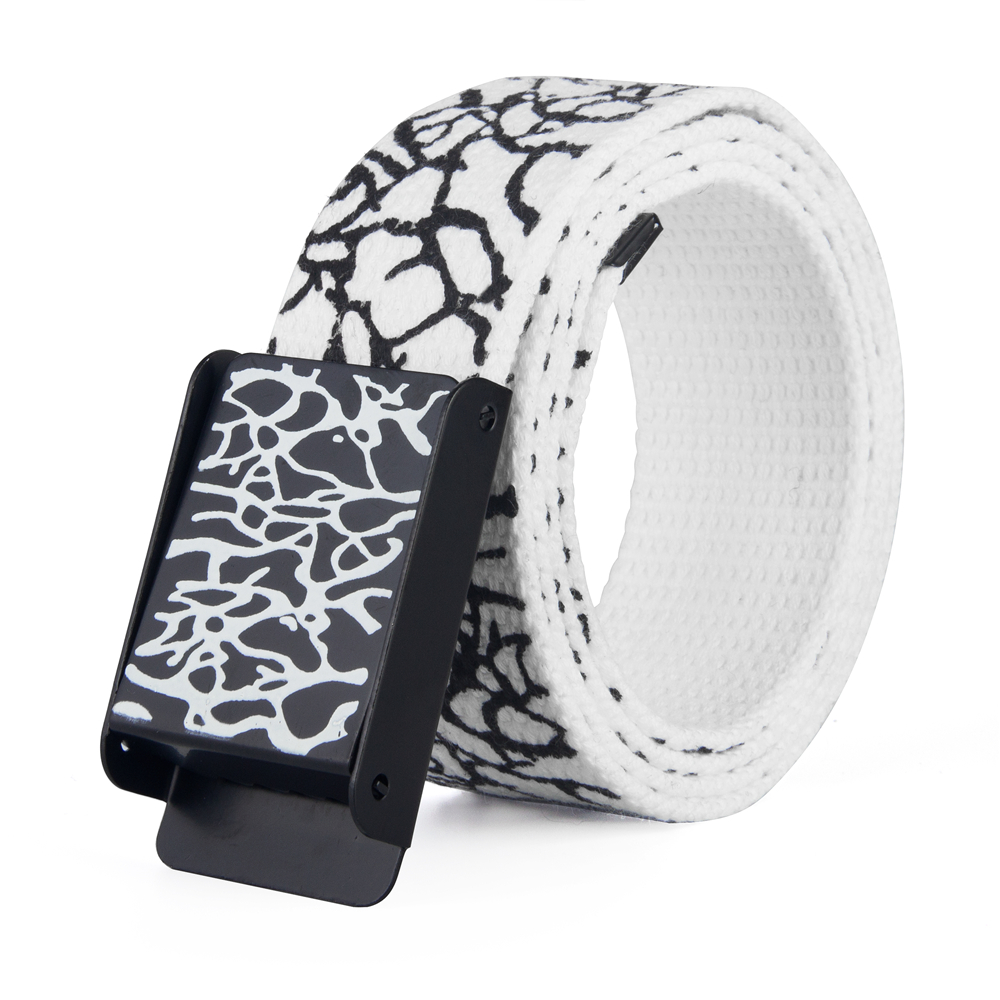 Off White Belt - 3,8cm Unisex Modischer Verstellbarer Lässiger Polyester-Leinengürtel