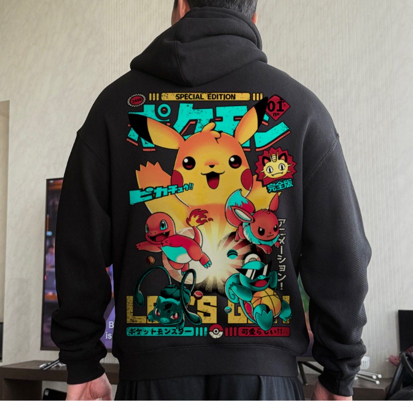 Schwarzes, übergroßes 4XL Pok  – Streetwear Brand Y2K Bewertung und Preis