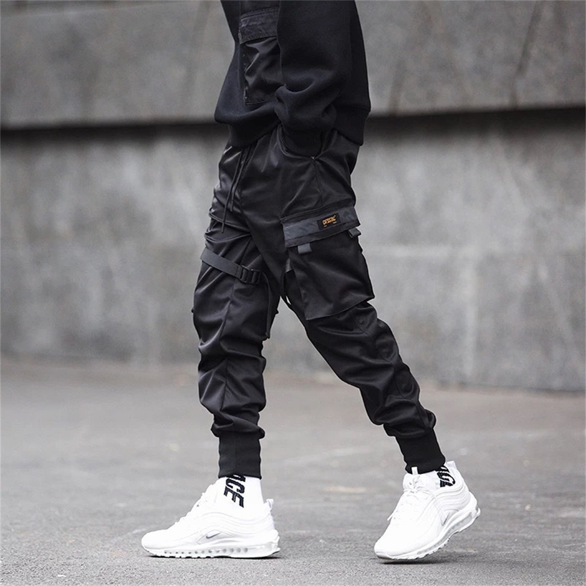 Schwarz Hip Hop Cargo Hosen So – Streetwear Brand Clothing Bewertung und Preis