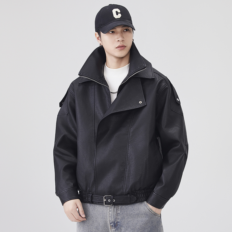 Herbst Winter Leder Jacke Männ – Streetwear Brand Clothing Bewertung und Preis