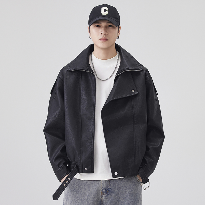 Herbst Winter Leder Jacke Männ – Streetwear Brand Clothing Bewertung und Preis