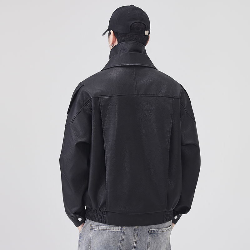 Herbst Winter Leder Jacke Männ – Streetwear Brand Clothing Bewertung und Preis
