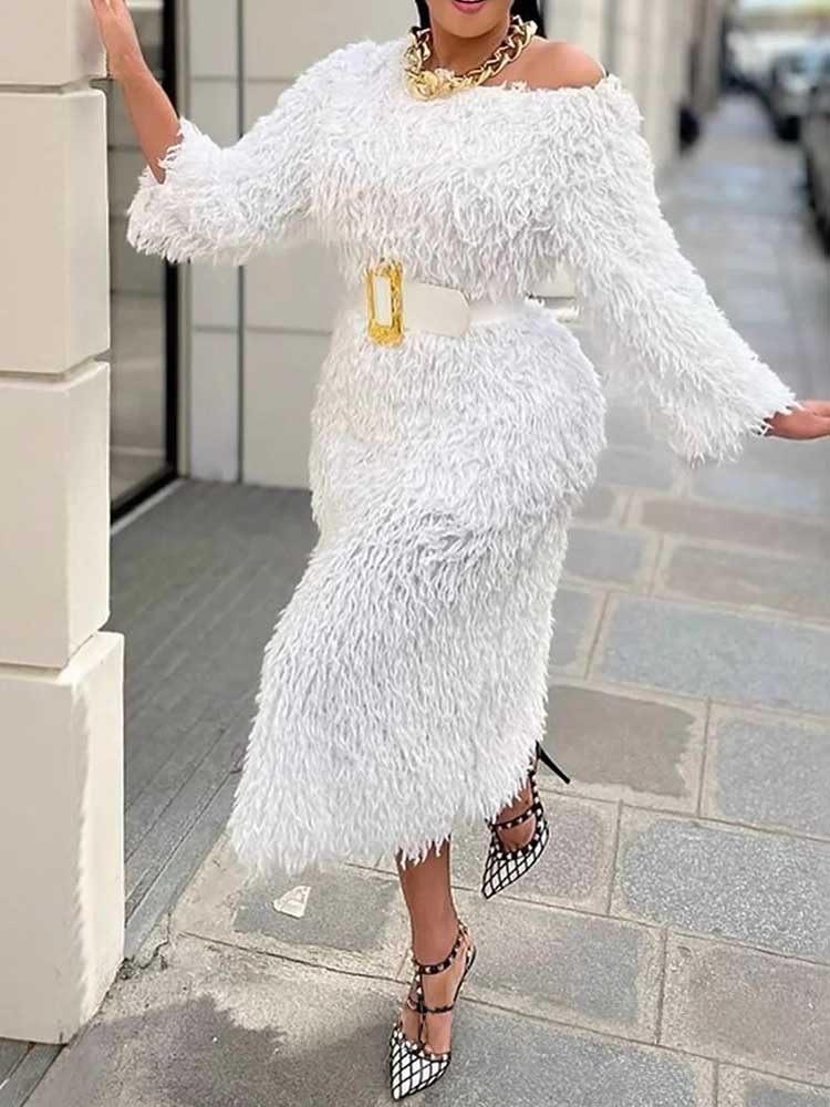 Winter Abendkleid Frau Langarm – Off White Belt Bewertung und Preis