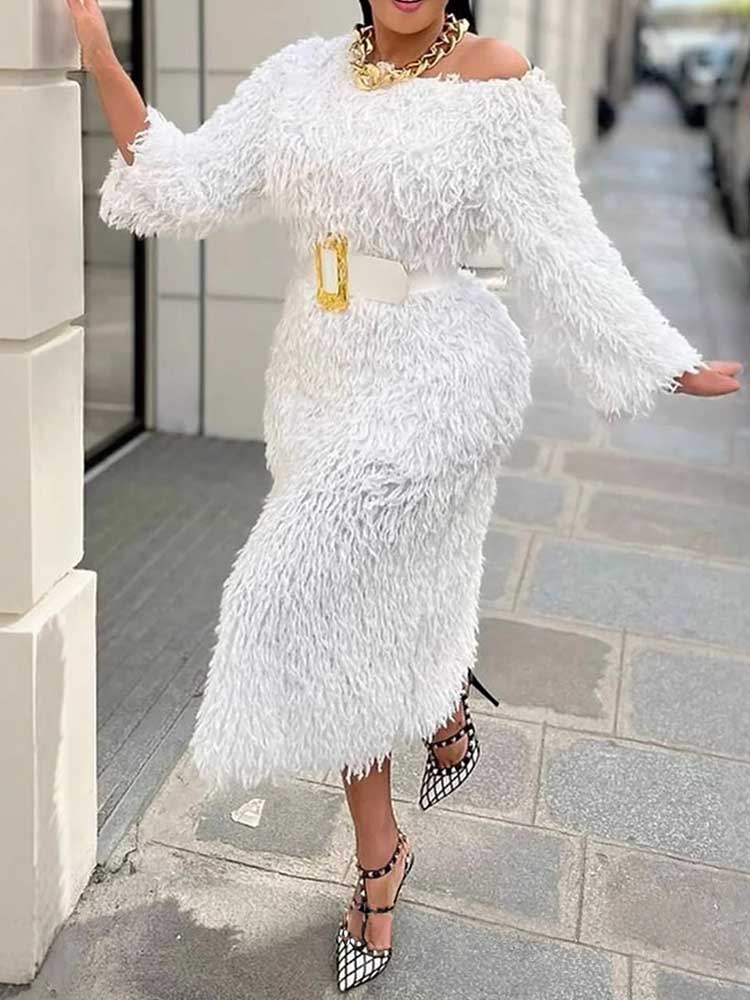 Winter Abendkleid Frau Langarm – Off White Belt Bewertung und Preis